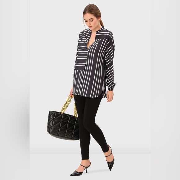 Graphic Stripe Print Crepe Tunic - Picture 4 of 5